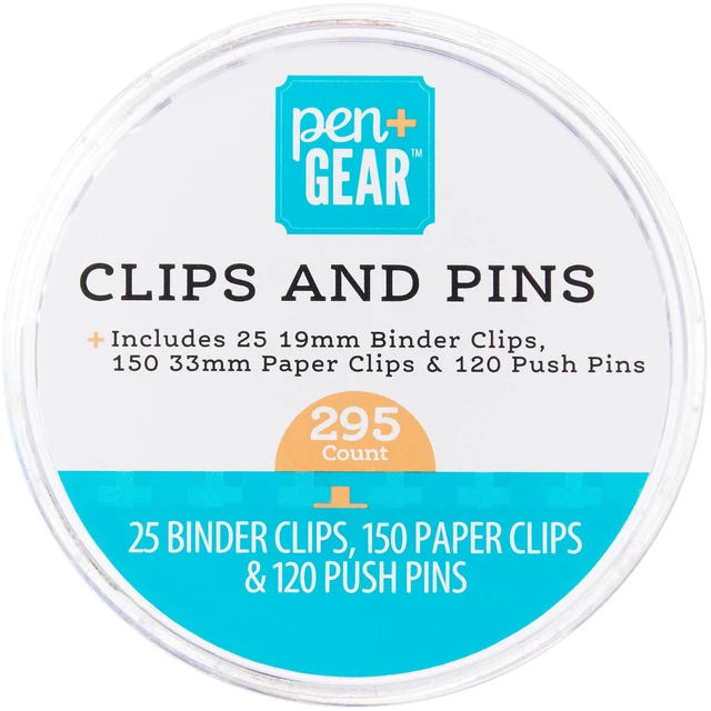 Alt view image 4 of 6 - Pen + Gear Clips and Pins Set, 295 Count, Assorted Color, Size (19mm, 33mm) Model 595466225