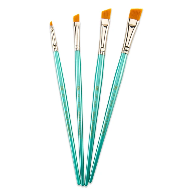 Alt view image 3 of 6 - Royal & Langnickel Angular Gold Taklon All Media Art Brush Set 4 Pieces