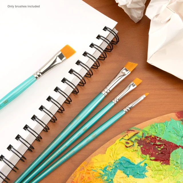 Alt view image 2 of 6 - Royal & Langnickel Angular Gold Taklon All Media Art Brush Set 4 Pieces