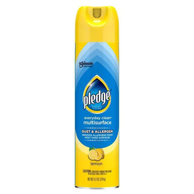 Alt view image 3 of 6 - Pledge Clean It Dust & Allergen Multi Surface Cleaner Spray, Spring Cleaning Supplies, Lemon Scent, 9.7 Ounce