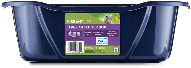 Main image of Vibrant Life Large Open Cat Litter Box, Blue