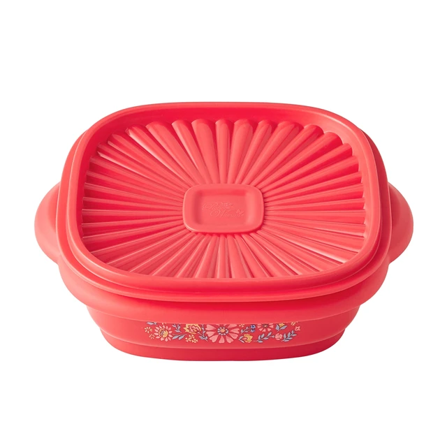 Alt view image 5 of 5 - The Pioneer Woman 3-Cup Capacity Plastic Food Storage Container with Lid, Red/Floral