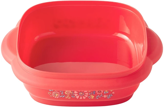 Alt view image 2 of 5 - The Pioneer Woman 3-Cup Capacity Plastic Food Storage Container with Lid, Red/Floral