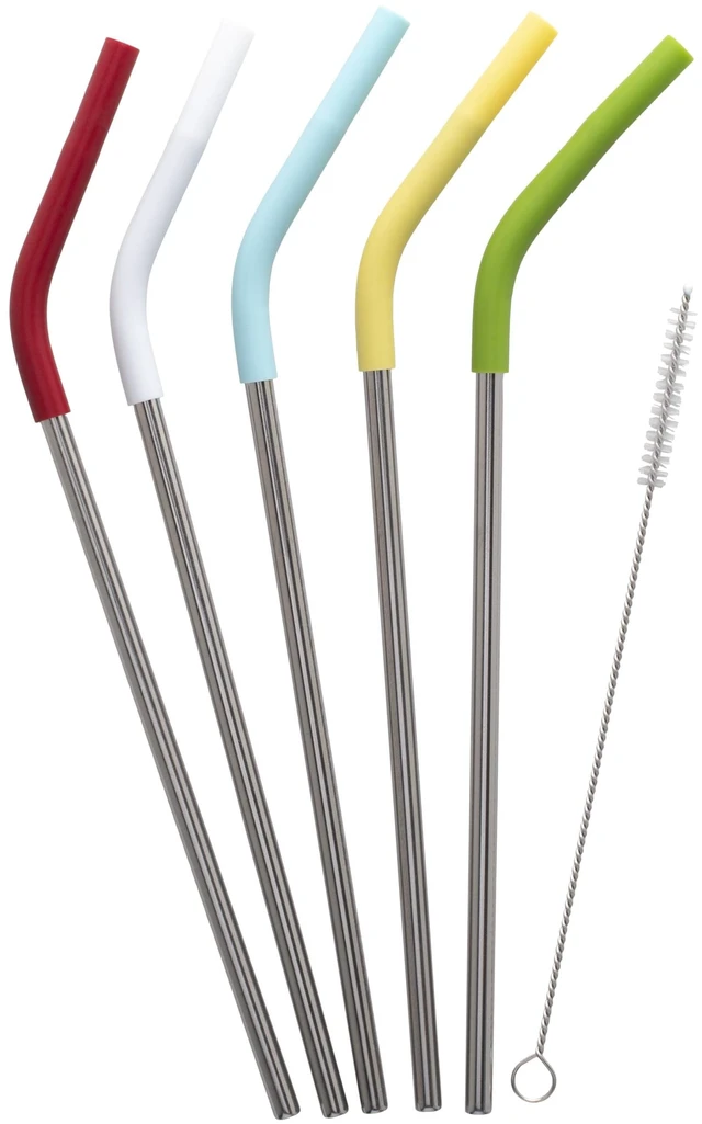 Main image of GoodCook PROfreshionals Stainless Steel Reusable Straws with Cleaning Brush, Pack of 5