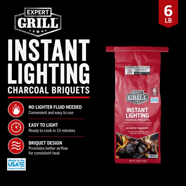 Alt view image 3 of 5 - Expert Grill Instant Lighting Charcoal Briquettes, 6 lb