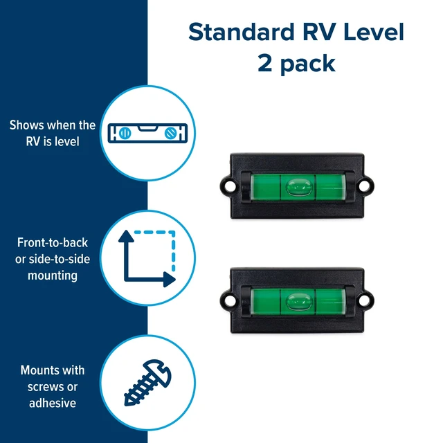 Alt view image 3 of 6 - Camco RV Level - Front-to-Back or Side-to-Side Leveling, 2 Pack (25523)