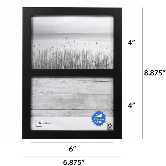 Alt view image 5 of 7 - Mainstays 2-Opening Picture Frame, Holds Two 4 x 6 in Photos, Black Gallery Style