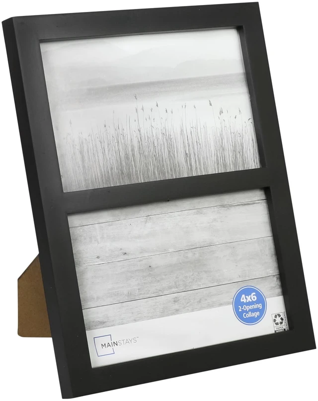 Alt view image 6 of 7 - Mainstays 2-Opening Picture Frame, Holds Two 4 x 6 in Photos, Black Gallery Style