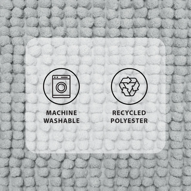 Alt view image 6 of 6 - Mainstays Basic Polyester Chenille Noodle Bath Rug, Light School Grey, 17"x24", One Piece