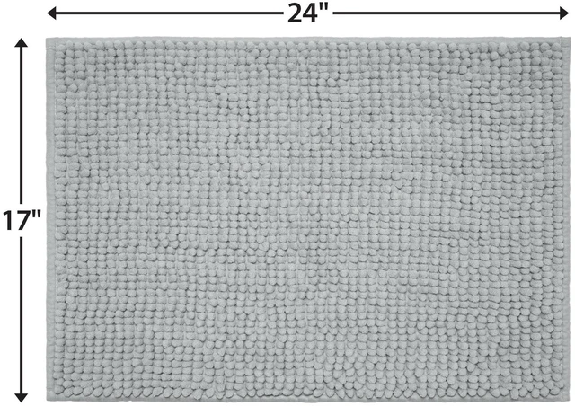 Alt view image 4 of 6 - Mainstays Basic Polyester Chenille Noodle Bath Rug, Light School Grey, 17"x24", One Piece