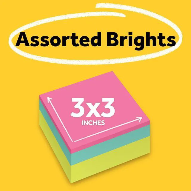 Alt view image 4 of 6 - Post-it Notes Cube, 3 in. x 3 in., Bright colors, 400 Sheets, 1 Cube
