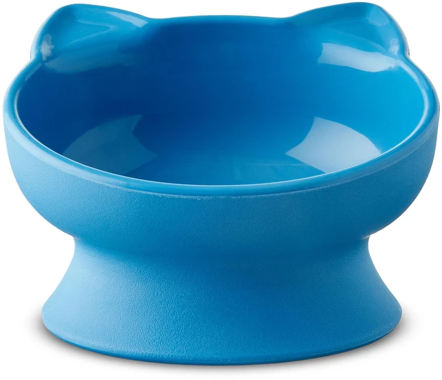 Main image of Vibrant Life 0.8-Cup Plastic Elevated Cat Ear Bowl, Blue