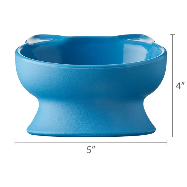 Alt view image 6 of 6 - Vibrant Life 0.8-Cup Plastic Elevated Cat Ear Bowl, Blue