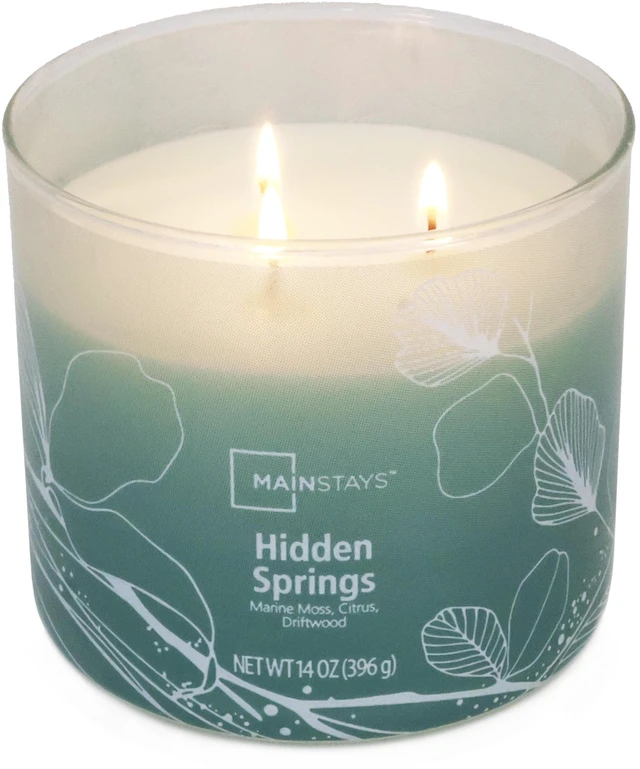 Alt view image 4 of 6 - Mainstays 3-Wick Ombre Wrap Hidden Springs Candle, 14-Ounce