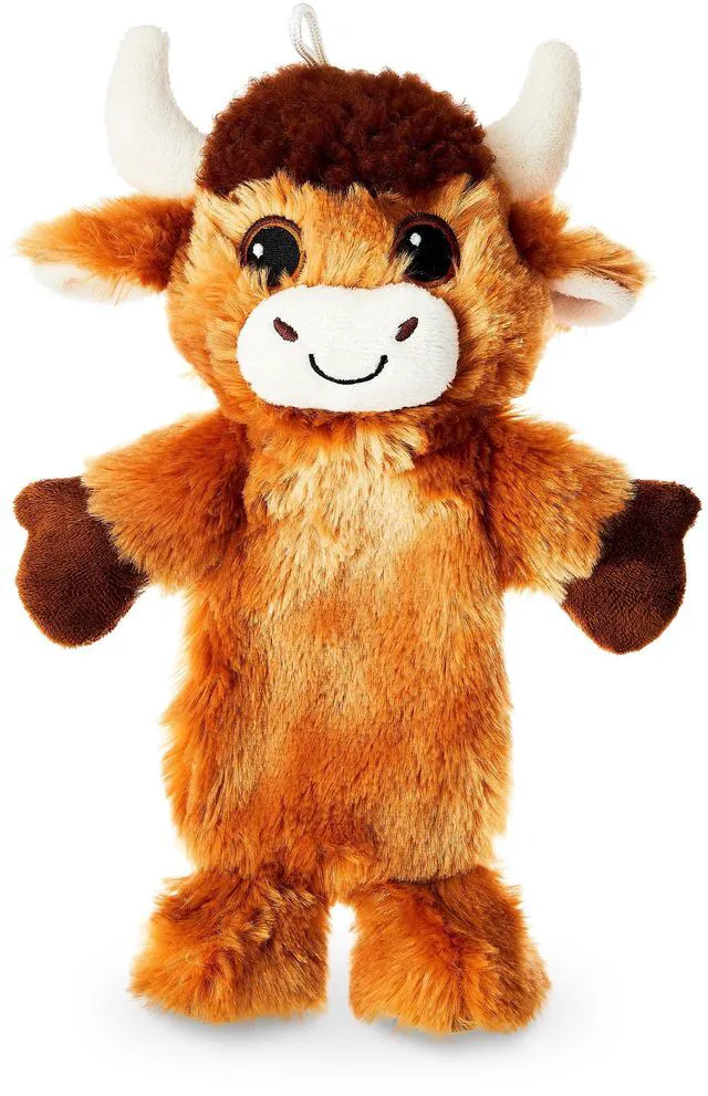 Main image of Vibrant Life Brown Longhorn Plush Dog Toy with Crinkle and Squeaker, Chew Level 2