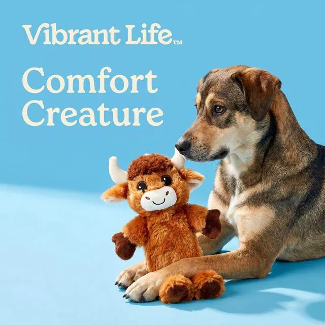 Alt view image 5 of 6 - Vibrant Life Brown Longhorn Plush Dog Toy with Crinkle and Squeaker, Chew Level 2