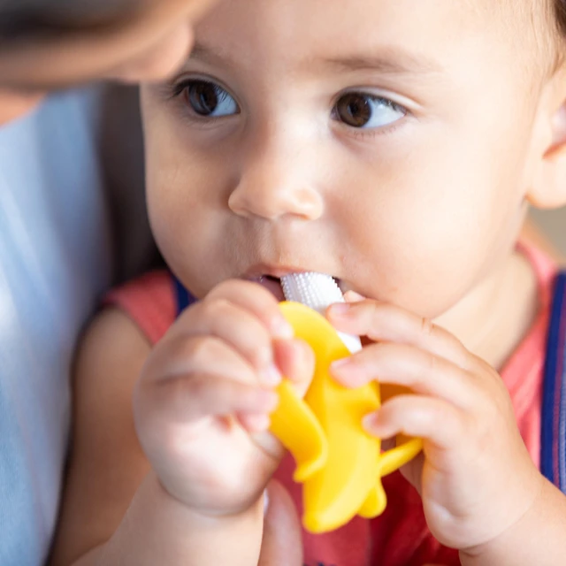 Alt view image 5 of 5 - Nuby NanaNubs Banana Massaging Toothbrush for Baby