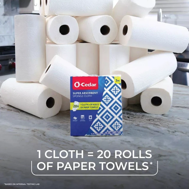Alt view image 2 of 7 - O-Cedar Super Absorbent Sponge Cloth - 3ct