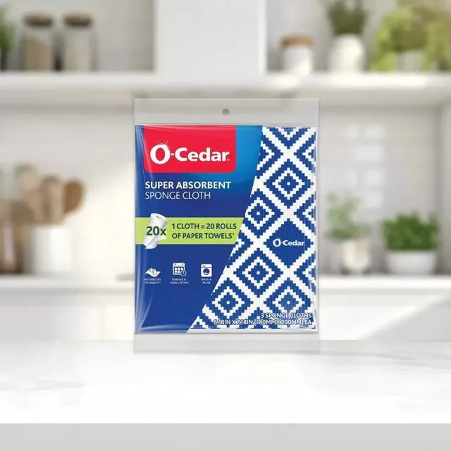 Alt view image 6 of 7 - O-Cedar Super Absorbent Sponge Cloth - 3ct
