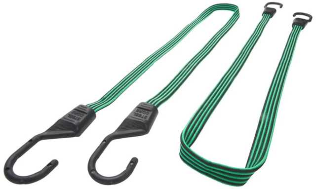Main image of Hyper Tough Green/Black Flat Bungee Cord, 48 inch, 2-Pack