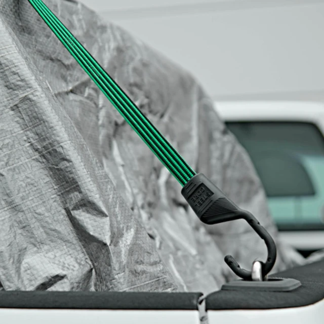 Alt view image 3 of 6 - Hyper Tough Green/Black Flat Bungee Cord, 48 inch, 2-Pack