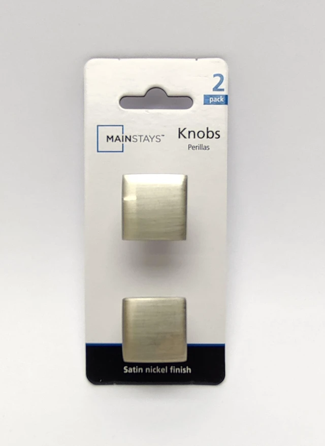 Alt view image 2 of 7 - Mainstays Lombard 1 in. (25 mm) Satin Nickel Cabinet Knob (2-Pack)