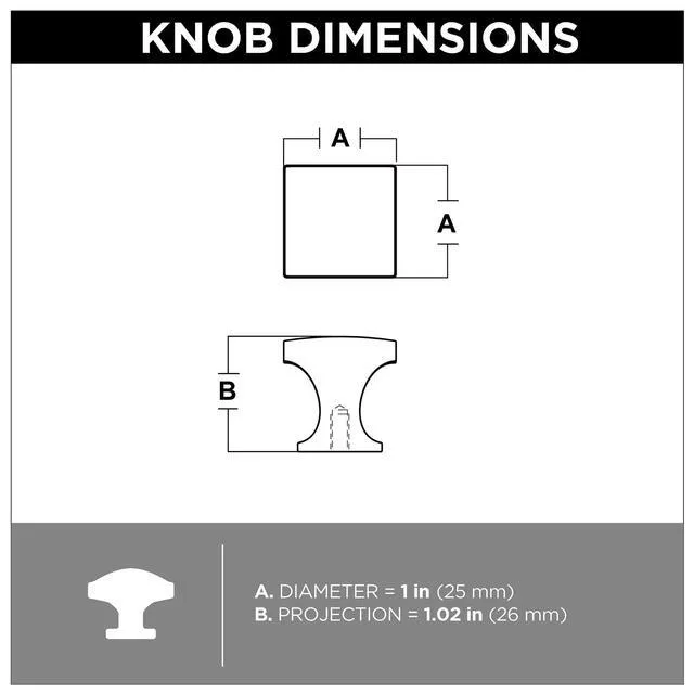 Alt view image 4 of 7 - Mainstays Lombard 1 in. (25 mm) Satin Nickel Cabinet Knob (2-Pack)