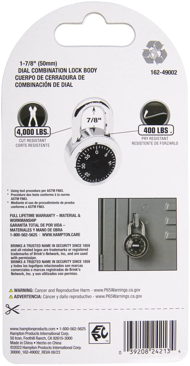 Alt view image 2 of 7 - Brinks 50mm Steel Dial Combination Padlock with 1in Shackle