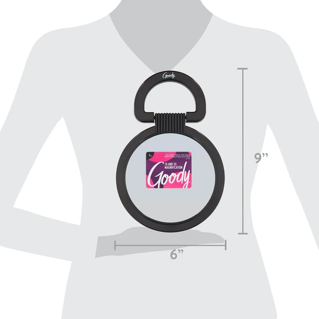 Alt view image 3 of 4 - Goody 2-Sided Mirror with Stand, Regular and Magnified View, 6 x 9 in, Dual View Vanity Mirror for Makeup and Grooming