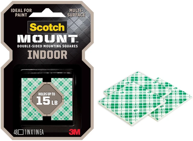 Main image of Scotch-Mount Indoor Double-Sided Mounting Squares, 48 1 inch Squares