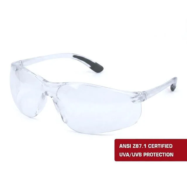 Alt view image 3 of 6 - Hyper Tough Single Clear Anti-Fog Lens Safety Glasses. 99% UV Blocking, Meet ANSI z87.1 Impact Resistance