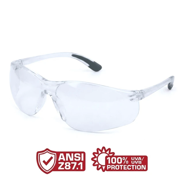 Alt view image 6 of 6 - Hyper Tough Single Clear Anti-Fog Lens Safety Glasses. 99% UV Blocking, Meet ANSI z87.1 Impact Resistance