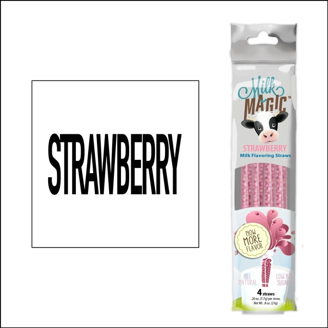 Main image of Milk Magic Strawberry Milk Flavoring Straws 24 Count