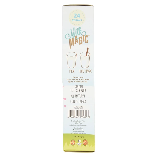 Alt view image 5 of 5 - Milk Magic Strawberry Milk Flavoring Straws 24 Count