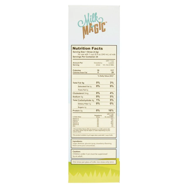 Alt view image 4 of 5 - Milk Magic Strawberry Milk Flavoring Straws 24 Count