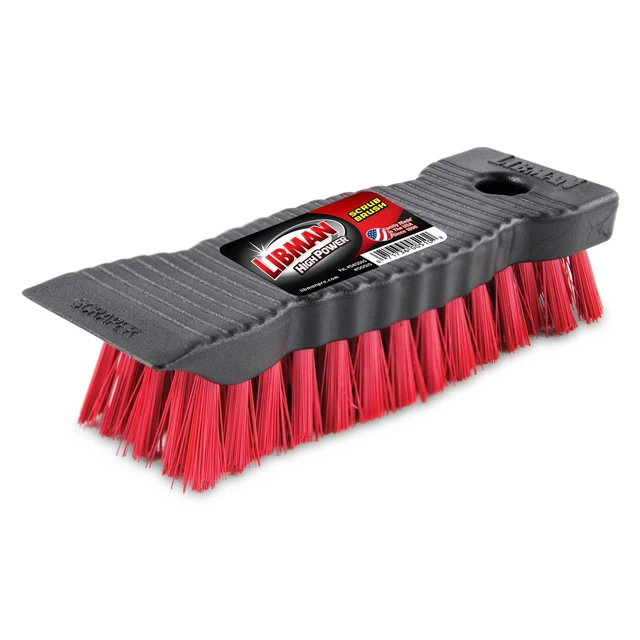 Alt view image 5 of 5 - Libman High Power Scrub Brush 7.5-inch Long Red Fibers and Black Handle
