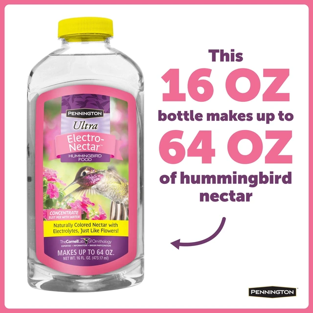 Alt view image 3 of 6 - Pennington Premium Electro Nectar Liquid Concentrate Hummingbird Food, Hummingbird Nectar, 16 oz., 1 Pack