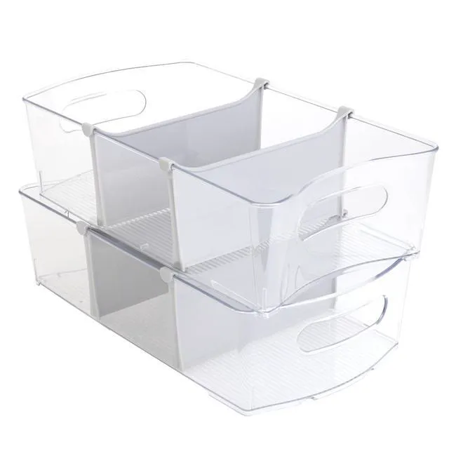 Alt view image 5 of 6 - Mainstays Clear Wide Closet and Laundry Organizer Bin with Dividers