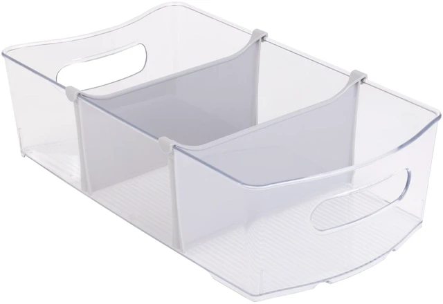 Alt view image 3 of 6 - Mainstays Clear Wide Closet and Laundry Organizer Bin with Dividers