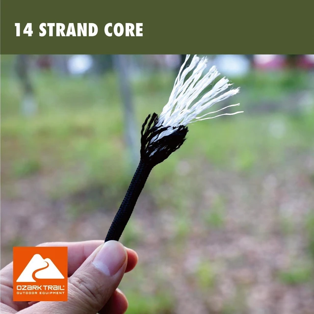 Alt view image 4 of 6 - Ozark Trail 1100 lb Polyester Paracord Rope, Black, 50'