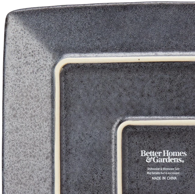 Alt view image 5 of 6 - Better Homes & Gardens Anderson Dark Gray Square-Shaped Stoneware Salad Plate