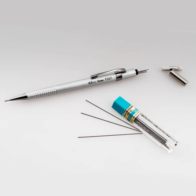 Alt view image 2 of 6 - Pentel Sharp Metallic Mechanical Pencil, .7mm point with Lead and Erasers