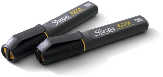 Alt view image 4 of 6 - Sharpie PRO Permanent Markers, Chisel Tip, Black, 2 Count