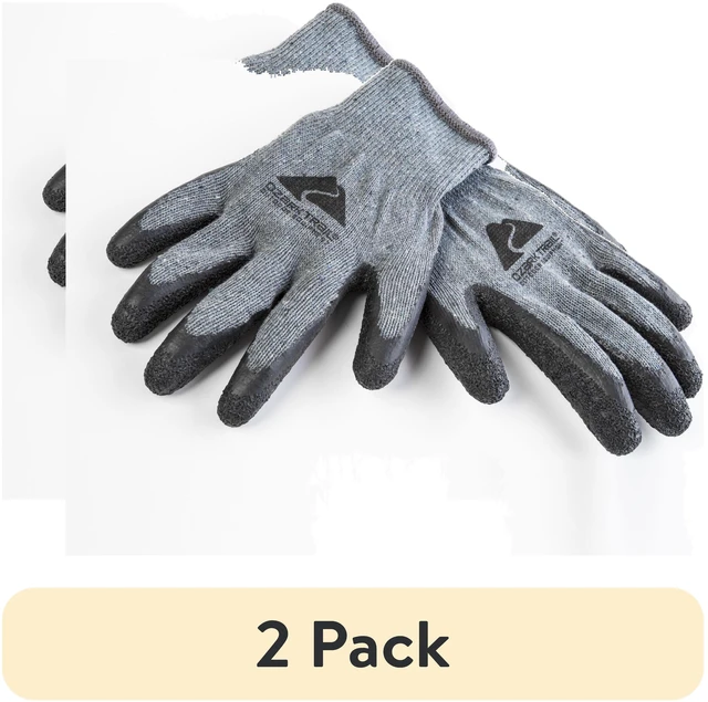 Main image of (2 pack) Ozark Trail Outdoor Rubber-Coated Fishing Gloves, Black/Gray - Grip & Utility Use