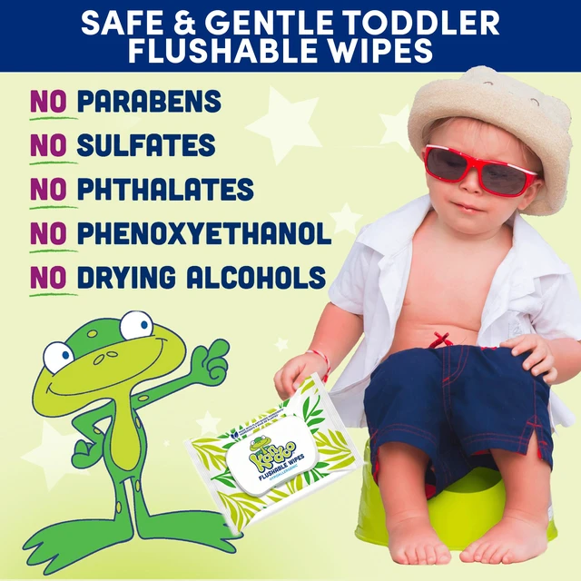Alt view image 4 of 5 - Kandoo Kids Sensitive Flushable Cleansing Wet Wipes, Potty Training Aid, Fragrance Free, 144 Wipes
