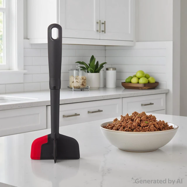 Alt view image 3 of 6 - Mainstays Silicone Meat Masher and Chopper, Black
