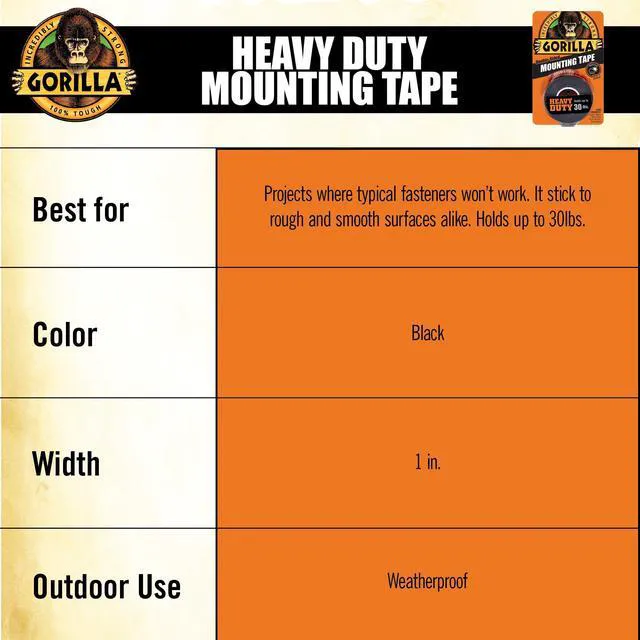 Alt view image 6 of 6 - Gorilla 1" Double-Sided Mounting Tape Squares, 24 Pre-Cut Pieces, Clear, Model 6068701, New