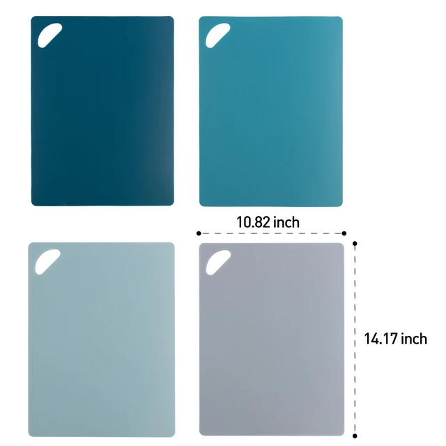 Alt view image 4 of 6 - Mainstays Eco-Friendly Non-Slip Cutting Mats, 4 Pack, 14.1 x 10.8 Inches, Made from 50% Recycled PP, Multicolor
