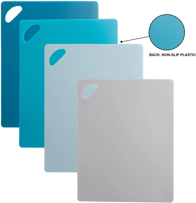 Alt view image 2 of 6 - Mainstays Eco-Friendly Non-Slip Cutting Mats, 4 Pack, 14.1 x 10.8 Inches, Made from 50% Recycled PP, Multicolor