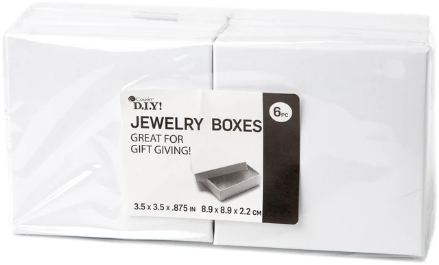 Main image of Cousin DIY White Square Paper Gift Boxes, 3.5" x 3.5", 6 Piece, Unisex, Adult
